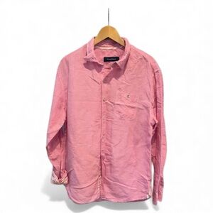 TOMMY BAHAMA Men's Button Down Pink Check Linen/Tencel Blend Size‎ Large